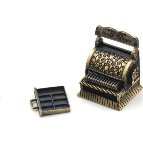 2019 New Vintage Metal Cash Register for Doll Home Decoration 1:12 Dollhouse 1/12 Furniture Miniature Accessories