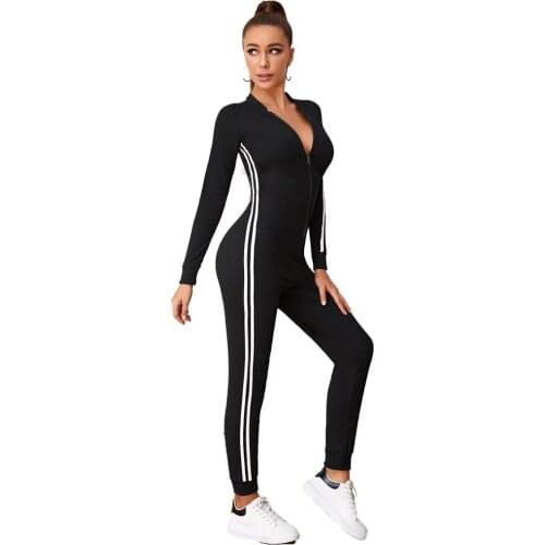 2021 New Arrivals Women Yoga Jumpsuit One Piece Workout Bodysuit Long Sleeves Textured Gym Sports Clothes Running