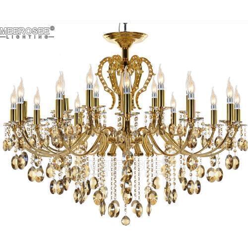 New Arrival Wrought Iron Chandelier Crystal Light Fixture Hanglamp Lustre De Sala Crystal Suspension Lighting for foyer villa