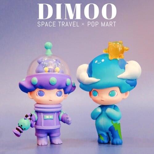 Blind Box Popmart Dimoo Space Travel Series Anime Guess Bag Surprise Box Original Action Figure Cartoon Model Toys Collection