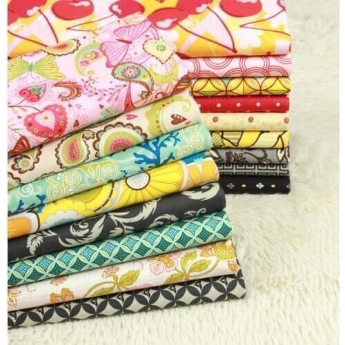 Half Meter Plain Flower Print 100% Cotton Fabric Handmade DIY Garment Dress Children Cloth Mouth Gold Package Lining Cloth D30