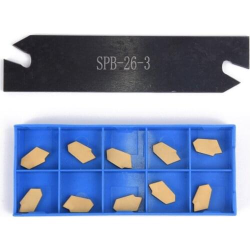 SPB26-3 26mm Parting Grooving Cut-Off Tool Holder W/ 10pcs GTN-3 SP300 Inserts