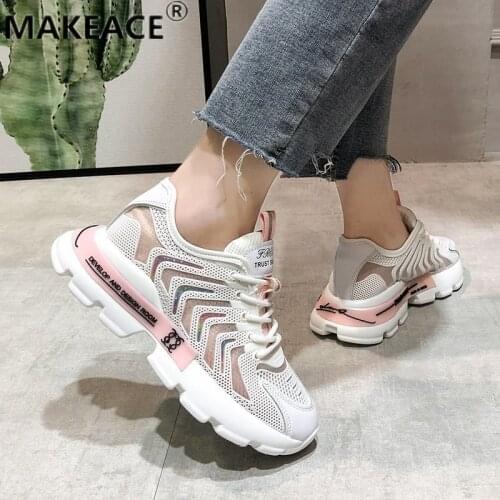 Sandal Ladies Sports Shoes 2021 Summer High Heel Net Shoes Soft Sole Outdoor Casual Shoes Platform Sole Womens Shoes