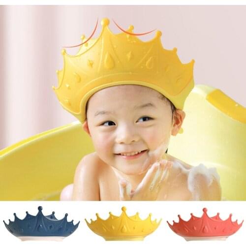 Crown Shape Baby Shower Hat Wash Hair Shield Cap for Baby Ear Protection Safe Children Shampoo Shower Head Cover Adjustable