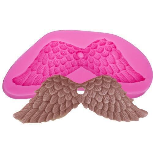 Angel Wings shaped 3D Reverse sugar molding fondant cake silicone mold for polymer clay molds candy making decoration tools 1183