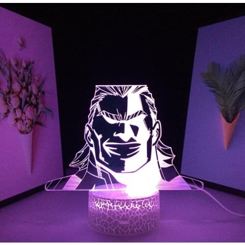 Tough Guy 3D LED Lamp Anime FigureVisual Illusion White Cracked Base Home Decor for Couple Children Festival Birthday Gifts