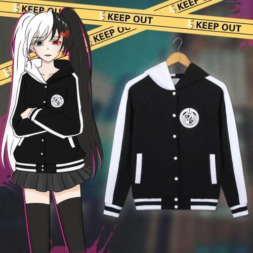 Adult Thick Cotton Anime Danganronpa Monokuma Hooded Hoodie Jacket Costumes Cosplay For Woman Man Plus Size