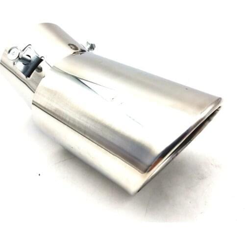 Universal 61mm Bent Stainless Steel Auto Car Tail Exhaust Tip Round Muffler Pipe