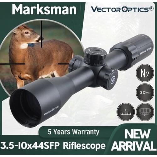 Vector Optics Marksman 3.5-10x44 Hunting Riflescope Tactical Rifle Scope Focus 10yds 1/10 MIL Fit Airgun & Real Firearms .308win