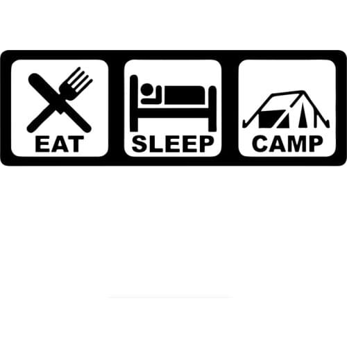 SZWL Funny Vinyl Decals Eat Sleep Camp Car Sticker Automobile Motorcycle Accessories Stickers Waterproof Decoration,30cm*10cm