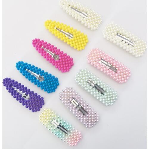 4-10Pcs/Set Korea Color Pearl Hair Clip Snap Button Hair Pins Girls Sweet Pearl Hair Clips Jewelry Lady Barrette Stick 2020