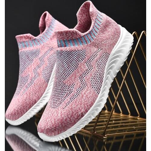 TYDZSMT Women Vulcanized Shoes Sneakers Sock Sneakers Women Summer Slip On Flat Shoes Women Plus Size 43 Loafers Walking Flat