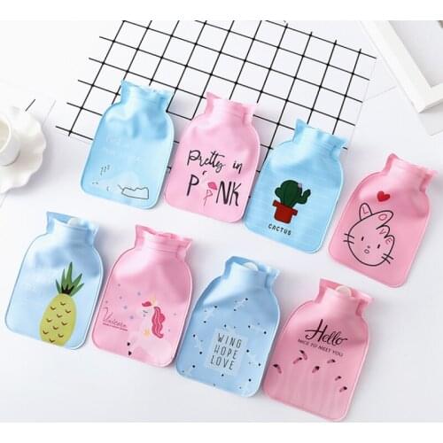 High Quality 1/2/5 Pcs Cute Cartoon PVC Hot Water Bottle Hotwater Warmer Screw Light Weight Portable Hot Water Bag Dropship