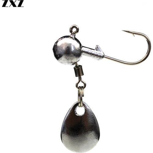 10pcs/lot 2g 4g Jig Head Fishing Hooks Carbon Steel Texas Lead Hook Spinning Metal Spoon Carolina Hook for Bass Soft Lure Fish