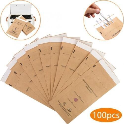 100PCS Disposable Sterilization Cosmetics Nail Tool Bags Disinfection Machine Accessories Sterilization Bag Manicure Supplies