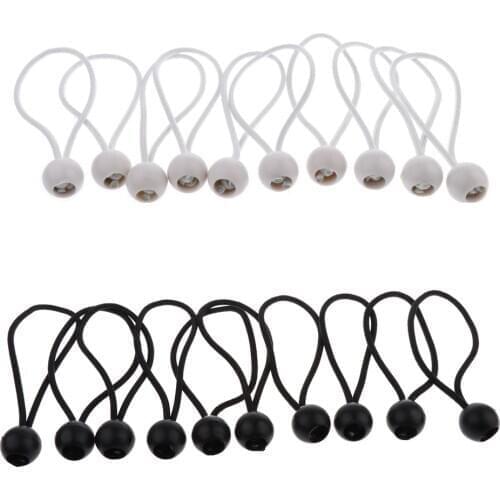 10x Elastic Ball Tensioner Rope Tent Bungee Rope Tent Bracket Strap Camping Hiking