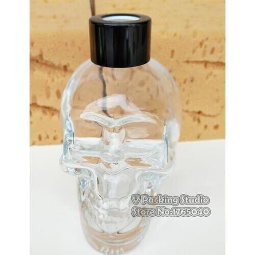 180ml Clear transparent glass cream bottle jars,Skull shape Glass aromatherapy bottle,180ml Skull Emulsion bottle Toilet bottle