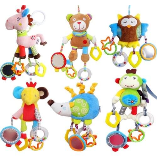 2018 Baby Stroller Bed Hanging animal Toys Handbell Rattle Mobile Teether Education Stuffed Plush Kid Girl/Boy Toys