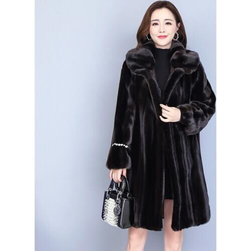 2020 Women Imitation Mink Fur Coat New Middle-aged Mother Keep Warm Elegant Jacket Female Fashion Overcoat Femme Plus Size Fur A