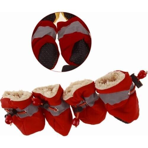 4pcs Antiskid Puppy Shoes Pet Protection Soft-soled Pet Dog Shoes Winter Prewalkers Soft Supplies Pet Paw Care