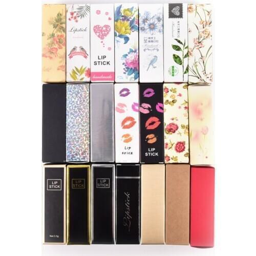 5ml Lip Balm Tube Packaging Carton Box 21 Colors Lipstick Tube DIY Packing Box Colorful Kraft Paper Gift 25*25*88mm