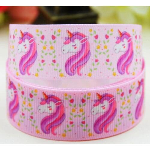 7/8'' 22mm,1" 25mm,1-1/2" 38mm,3" 75mm Unicorn Cartoon Character printed Grosgrain Ribbon party decoration X-01966 10 Yards