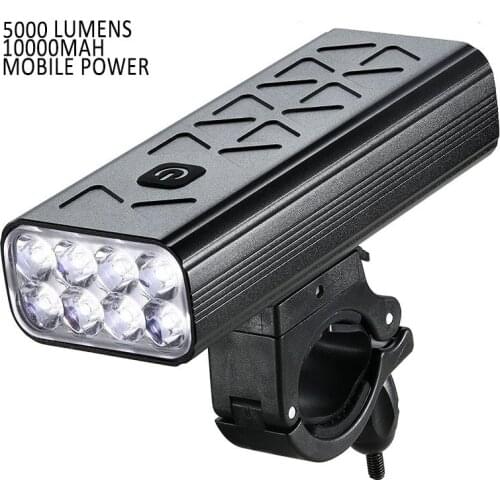 8T6 Bike Light 10000mAh 1200High Lumens Led Bicycle Flashlight USB Rechargeable Front Headlight for Cycling Road MTB LED Light