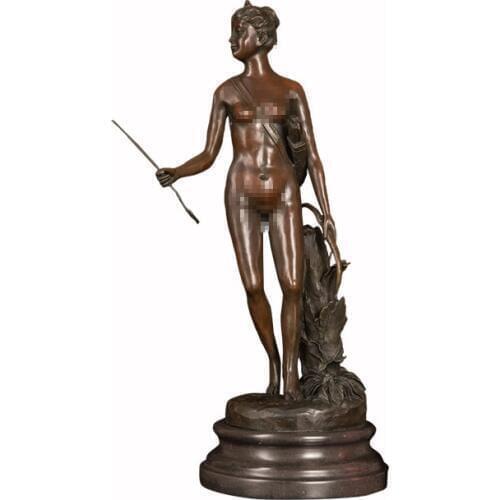 ArtsHom DS-077 Diana Artemis Statue Sculpture Bronze Greek Goddess of Hunting Moon Figurine Antique Copper Art Decor Accessories