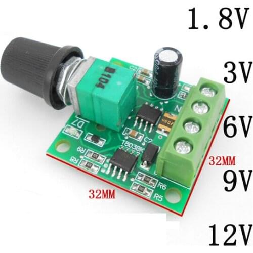 DC 1.8V 3V 5V 6V 12V 2A PWM Motor Speed Controller 12 V Volt Low Voltage Motor Control PWM DC12V Switch Adjustable Drive Module