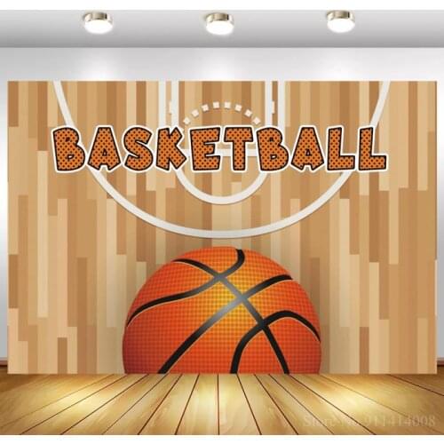 Big Basketball Brown Wood Board Photography Backgrounds Children Boy Birthday Family Party Dinner Table Backdrops Decor Supplies