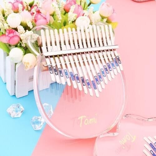Kalimba Acrylic 17 Key Transparent Thumb Piano Finger Piano Gift with Tuner Hammer Gig Sticks Kalimba Case