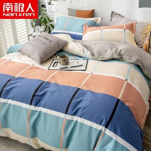 Cotton Four-Piece Set 100 Cotton Quilt Cover Bed Sheet Three-Piece Set Ins Simple Style Student Dorm Bedding Set bed set