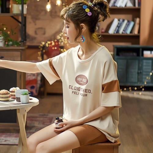 Summer Pajamas Loose Thin Section Wind Nightdress Pure Cotton Fresh Lovely Leisurewear Female Spring And Summer Pajamas