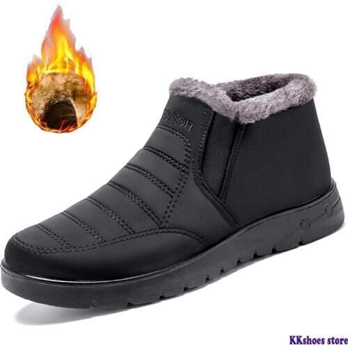 Men Boots Winter Warm Faux Short Plush Snow Boots Men New Male Outdoor High Quality Winter Sneakers Shoes Men Snow Boots