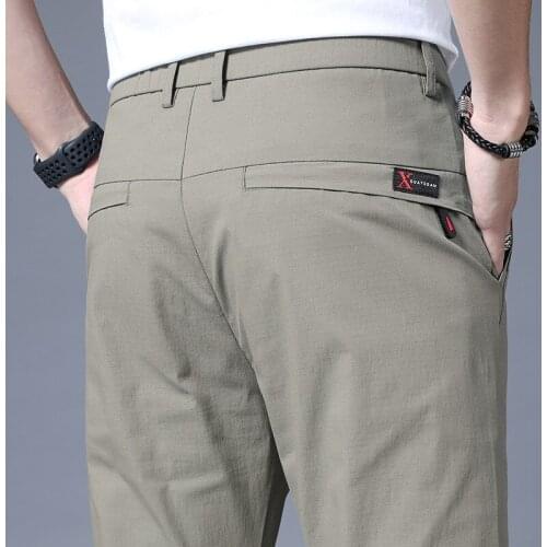 4 Colors Mens Classic Solid Color Casual Pants New Spring Summer Business Fashion Stretch Cotton Slim Fit Brand Trousers Male