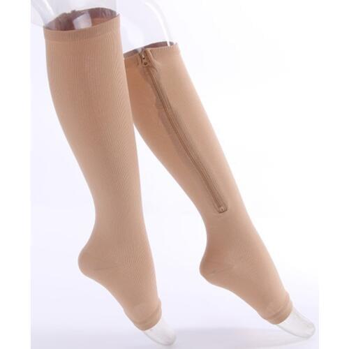 Nylon Women Burn Fat Zipper Compression Socks Functional Slim Sleeping Beauty Leg Shapper Socks Prevent Varicose Veins Socks