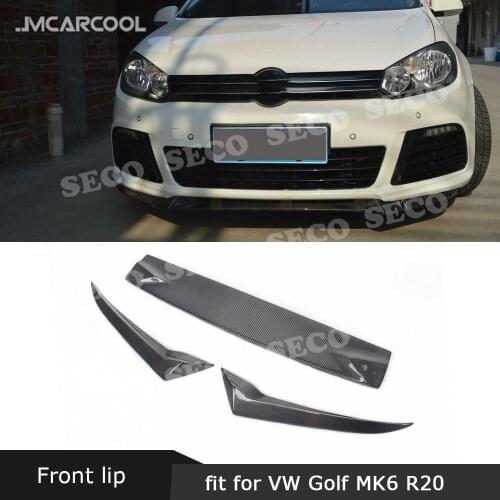 Front Lip For Volkswagen VW Golf 6 VI MK6 R20 2010-2013 Scirocco R 2009-2014 Carbon Fiber Head Bumper Chin Protector