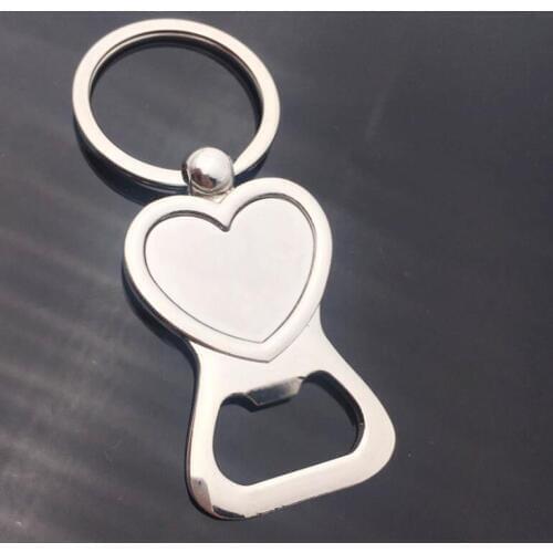 Personalized Wedding Favor Gift Souvenir Love Heart Metal Keychain Beer Bottle Opener LX8382