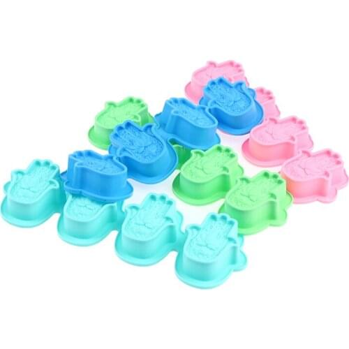 4 Cavities Silicone Candle Mold Lotus in the Palm Patent Mold Hand of Fatima