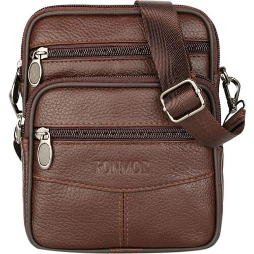 Fashion Solid Color Shoulder Bag Genuine Leather Waist Bags for Men Fanny Belt Packs Phone Pouch Casual Crossbody Waist Pack New