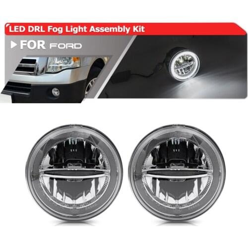 Fits For Ford Ranger 2008-2011 Expedition 2007-2014 DRL Halo Front Bumper Led Fog Light Assembly Kits Canbus Error Free