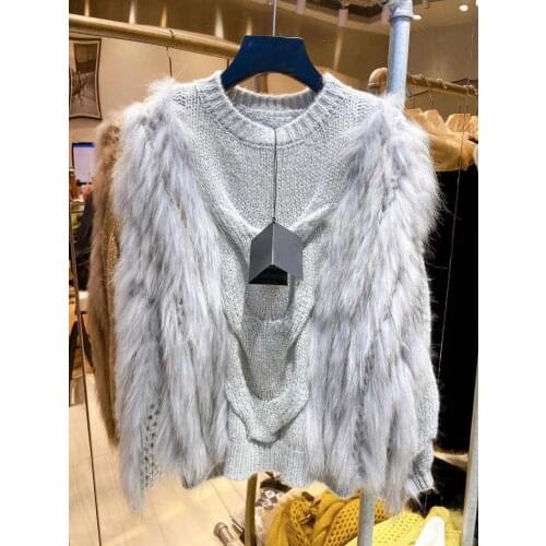 2021 Wool Fox Fur Full Sweater Women Women Sweater Sweters for Women Woman Sweaters Free Shipping