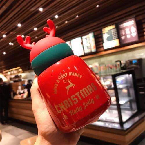 Christmas Deer Thermo Cup Kid Thermos Bottle For Water Thermo Mug Kid Cute Thermal Vacuum Flask Child Thermocup Stainless Steel