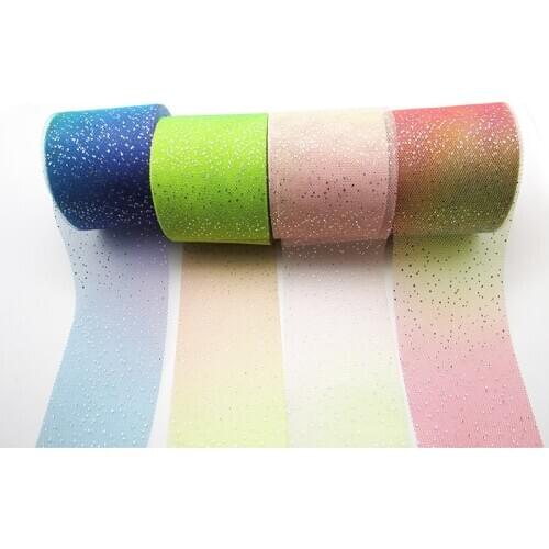 6cm*25yards Rainbow Glitter Tulle Rolls Organza Unicorn Birthday Decoration Wedding Decor Party Supplies Baby Shower Tutu Skirt