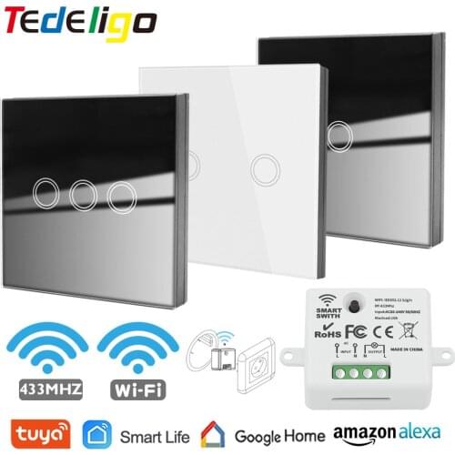 Wifi Smart Light Mini Switch AC 220V 433mhz Wireless Remote Control Touch Switch Timer Module Compatible Socket Alexa GoogleHome