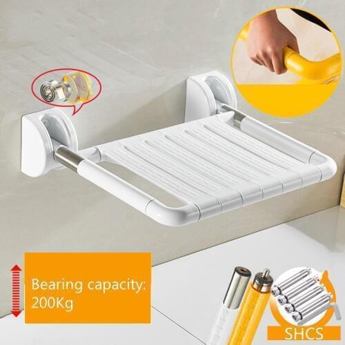 Bathroom Stool Folding Bath Toilet Stools Bathroom Shower Disabled Wall Chair Elderly Pregnant Wome Children Safety Slip