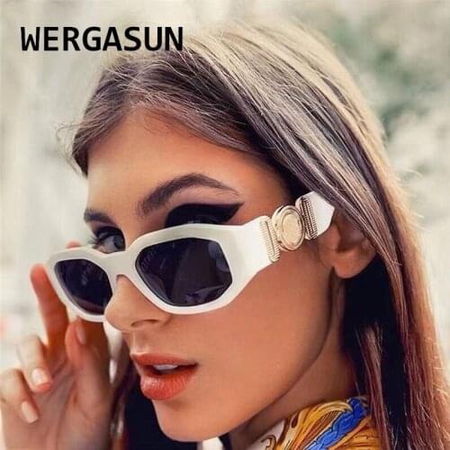 WERGASUN Vintage Sunglasses Women Brand Designer Retro Sunglass Rectangle Sun Glasses Oculos Lunette De Soleil Femm