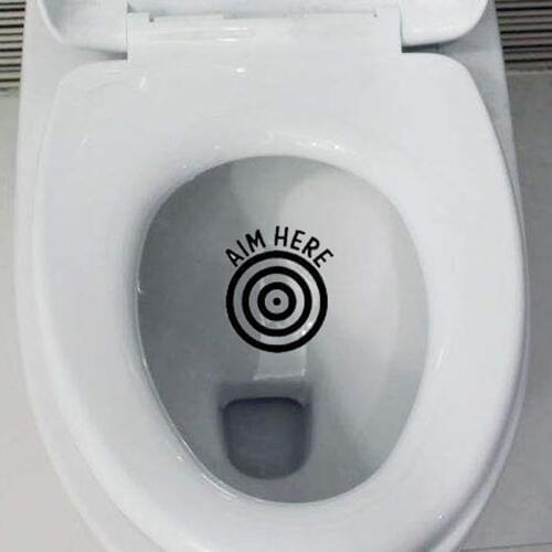 Funny Fashion Toilet Stickers Aim Here Creative Vinyl Decals Wall Sticker 3WS0239