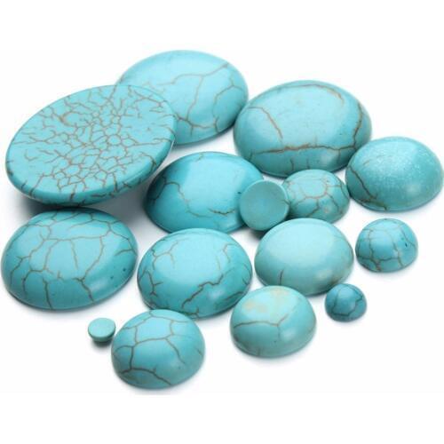 10pcs/lot 4-30mm Natural Stone Turquoises Cabochons Beads Flatback Scrapbooking Domes Cabochon Cameo for Jewelry Making