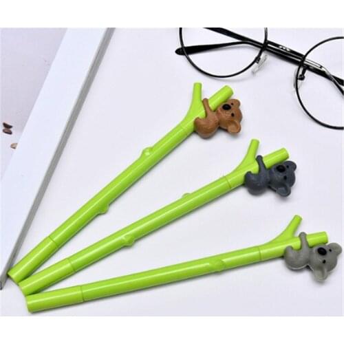 3pcs/set 0.5mm Cartoon Koala Branches Black Ink Gel Pen Signing Pen Writing Tool School Office Supply Student Stationery